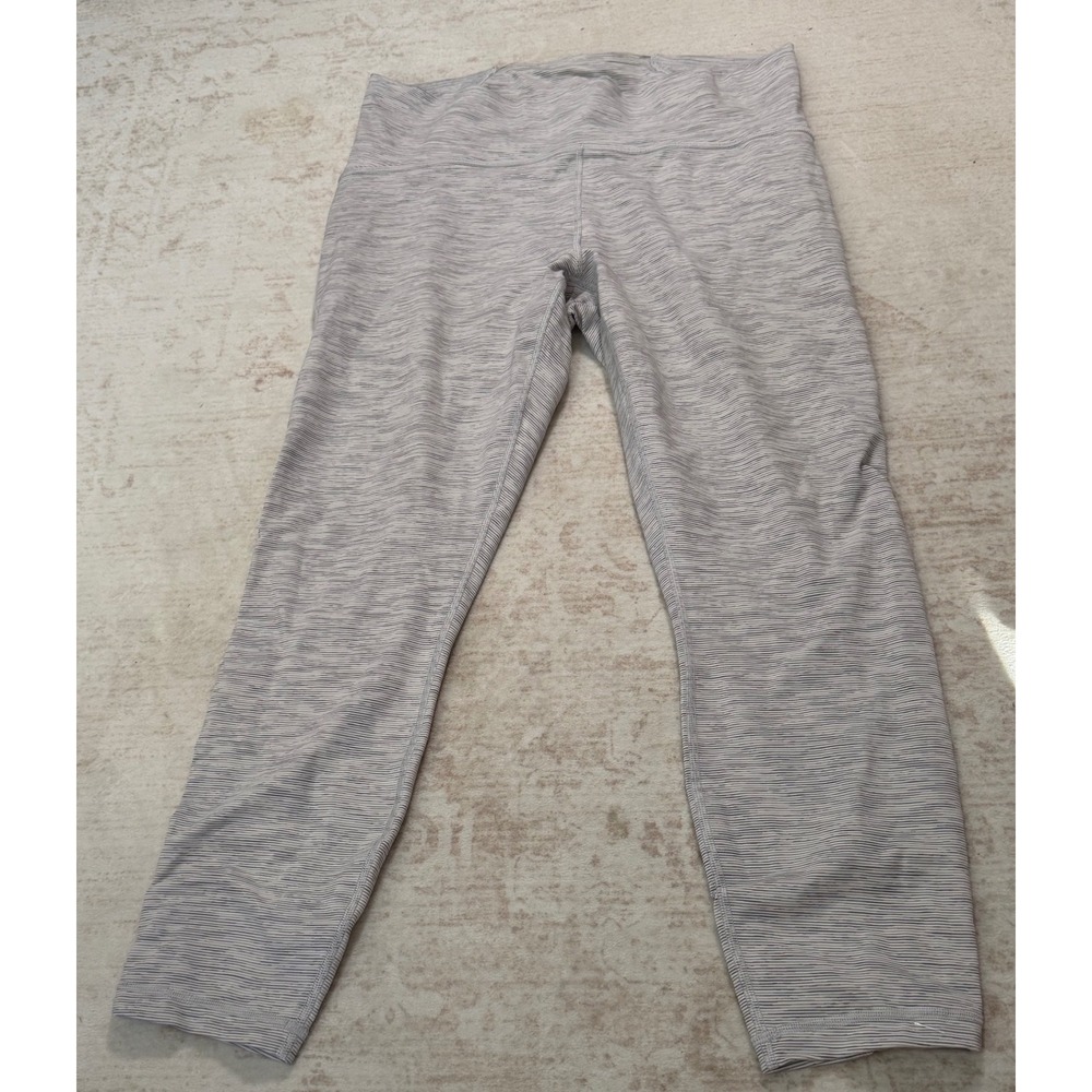 Lululemon Train Times 7/8 Pant 24 Space Dye Grey White Mesh Size 12